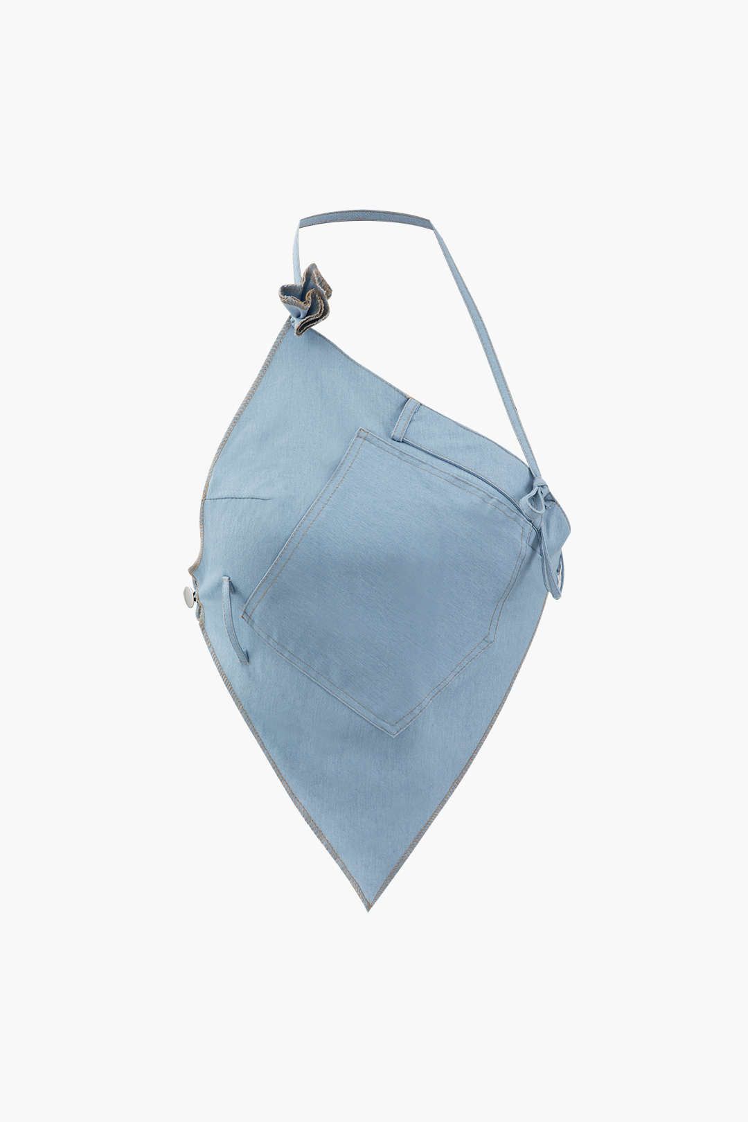 Asymmetrical V-Hem Denim Cami Top sold by Micas