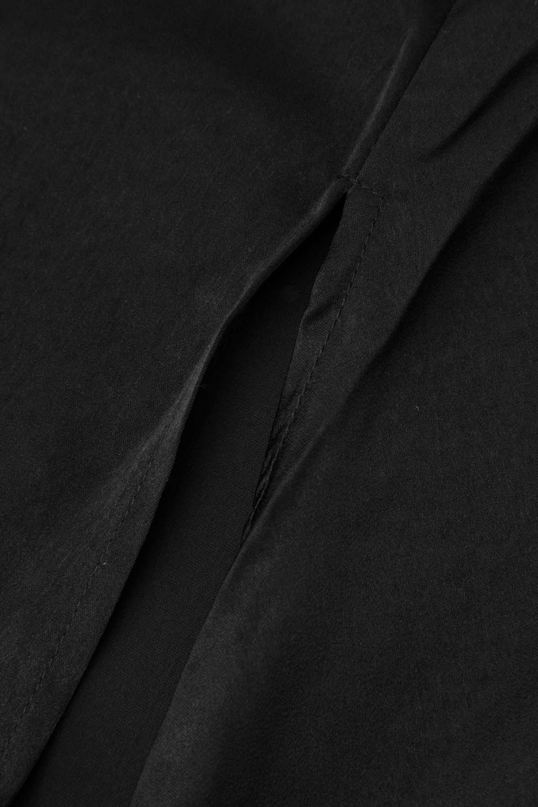 Off-Shoulder Satin Ruched Bust Slit Maxi Dress sold by Micas product image thumbnail 5