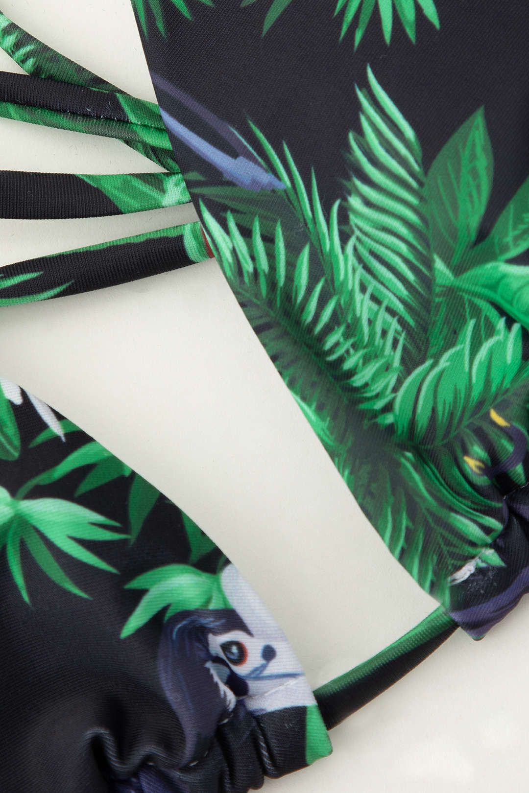 Tropical Print Halter Tie Bikini Swimsuit Set And Cover-up sold by Micas product image thumbnail 5