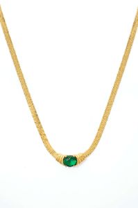 Emerald Snake Chain Necklace sold by Micas