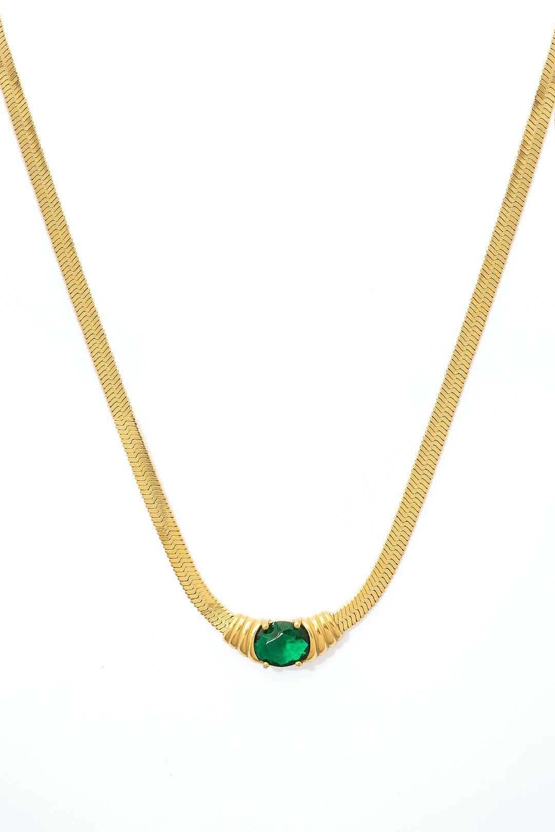 Emerald Snake Chain Necklace sold by Micas product image thumbnail 3