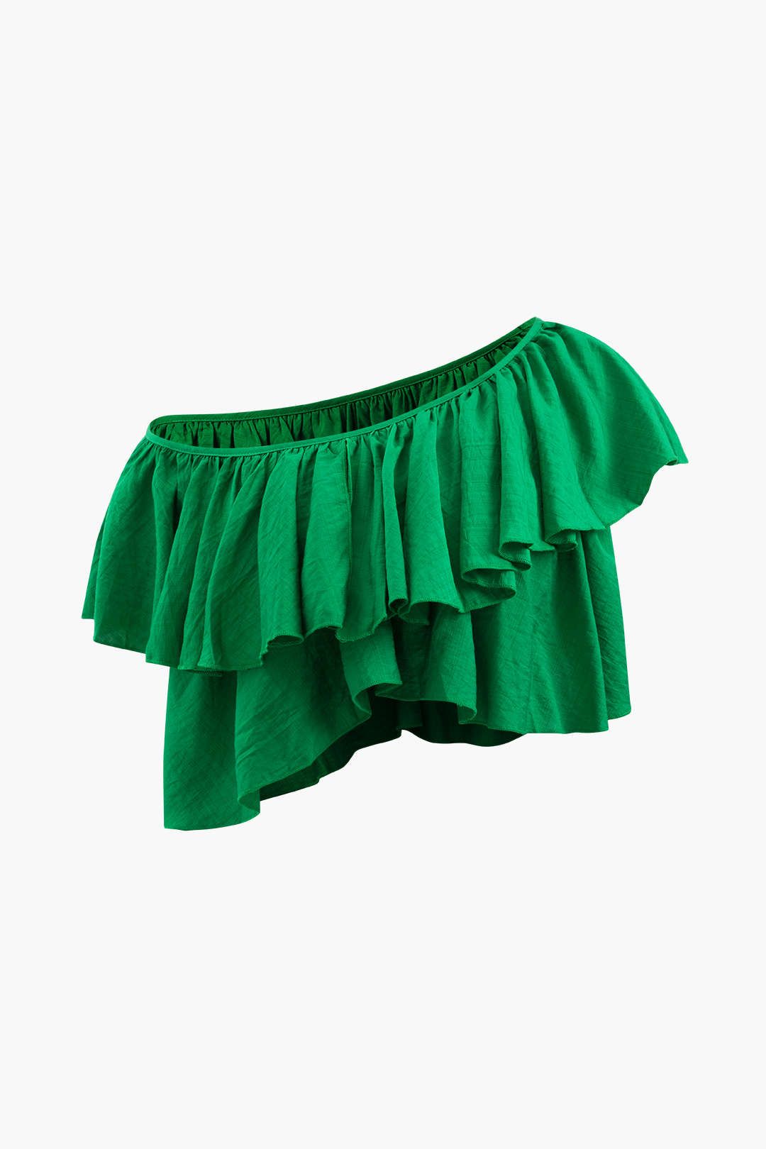 Asymmetric Ruffle Crop Top sold by Micas