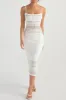 Solid Hollow Out Slip Midi Dress sold by Micas