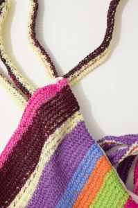 Rainbow Stripe Knit V-Hem Cami And Slit Skirt Set sold by Micas