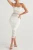 Solid Hollow Out Slip Midi Dress sold by Micas