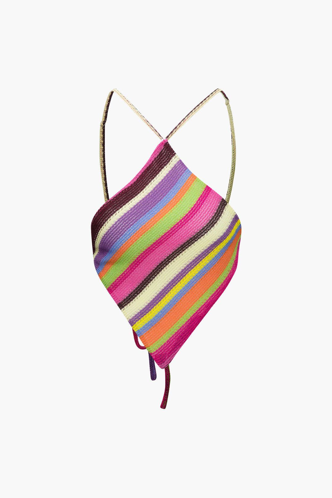 Rainbow Stripe Knit V-Hem Cami And Slit Skirt Set sold by Micas product image thumbnail 2