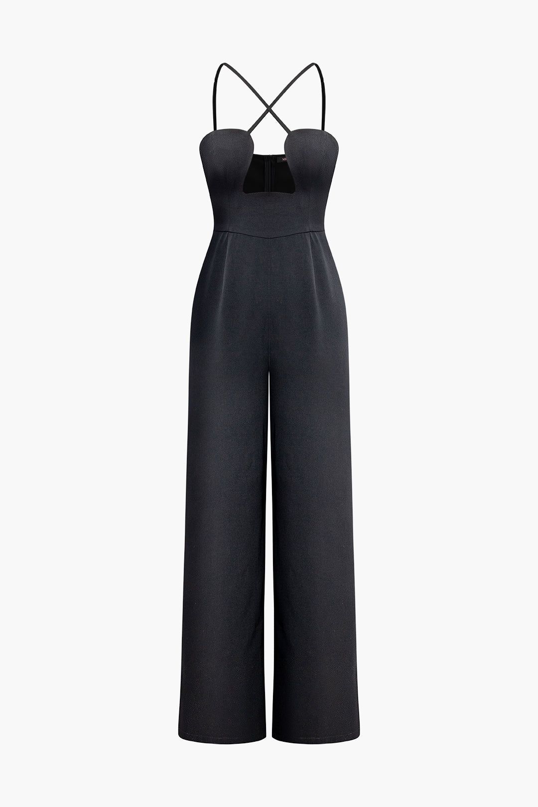 Cross Slip Cut Out Backless Ruched Jumpsuit sold by Micas