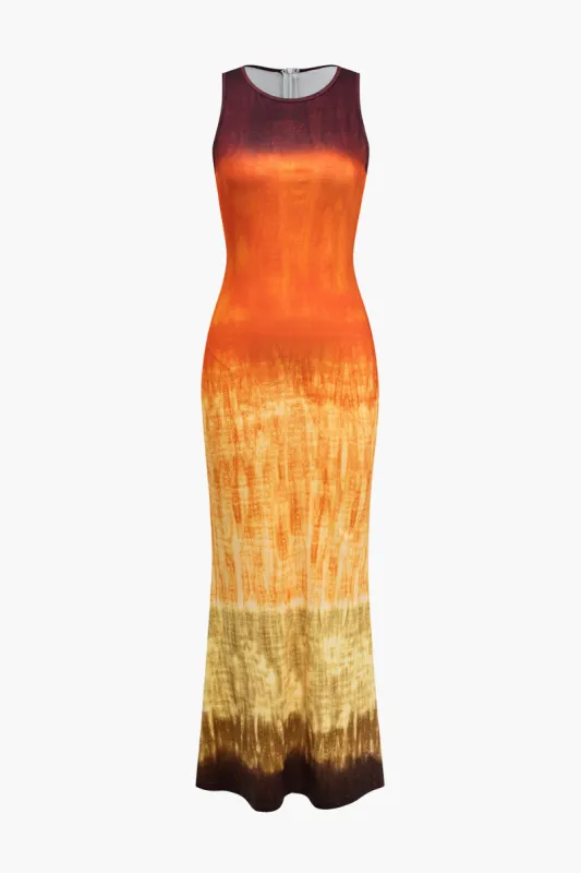 Ombre Tie Dye Print Maxi Dress sold by Micas
