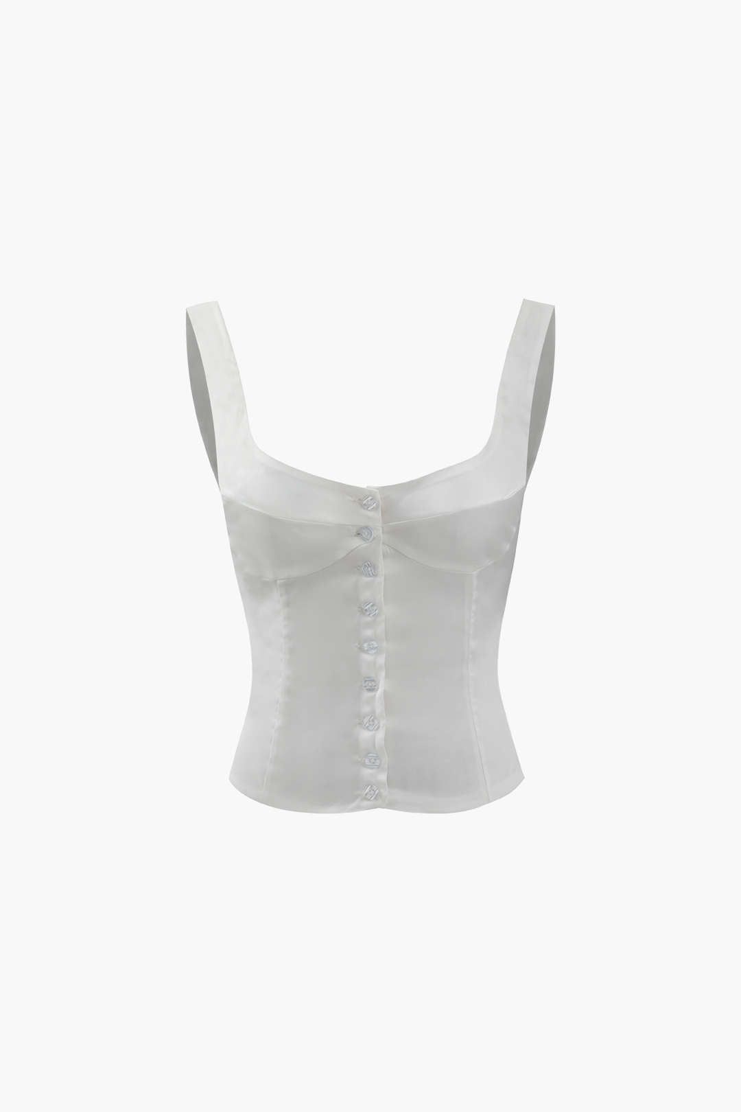 Square Neck Button Up Tank Top sold by Micas