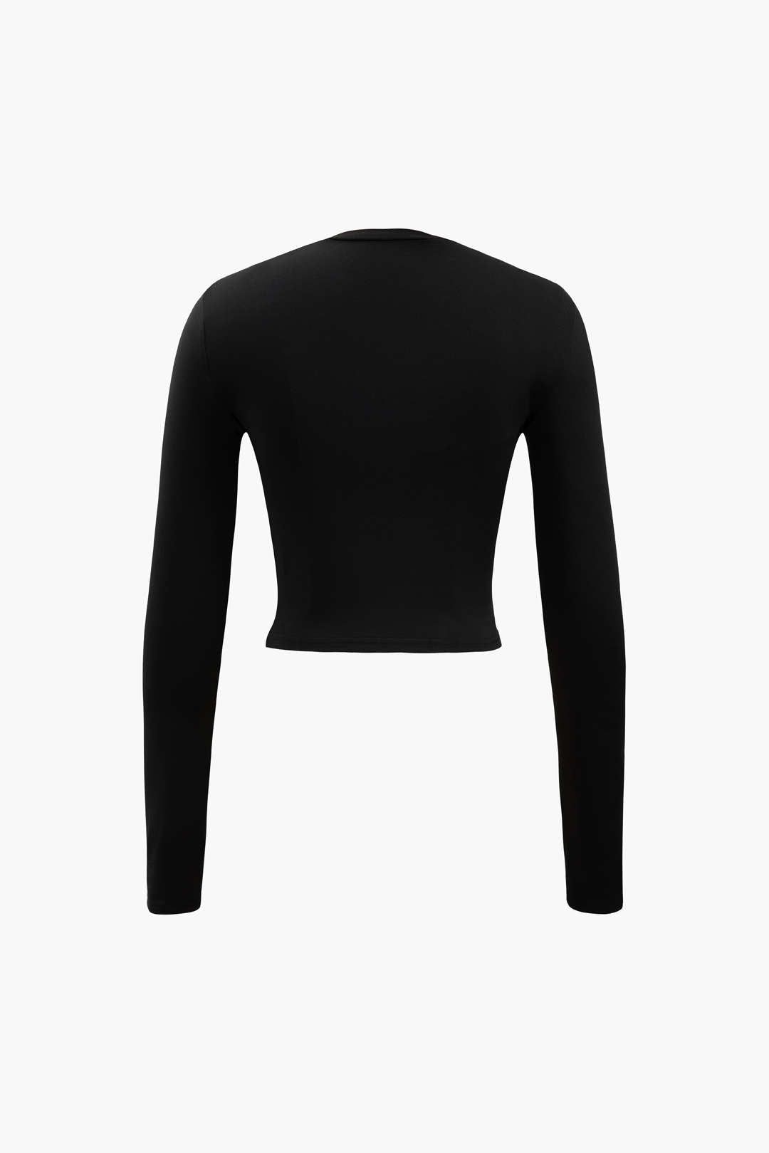 Printed Long Sleeve Crop Top sold by Micas product image thumbnail 2
