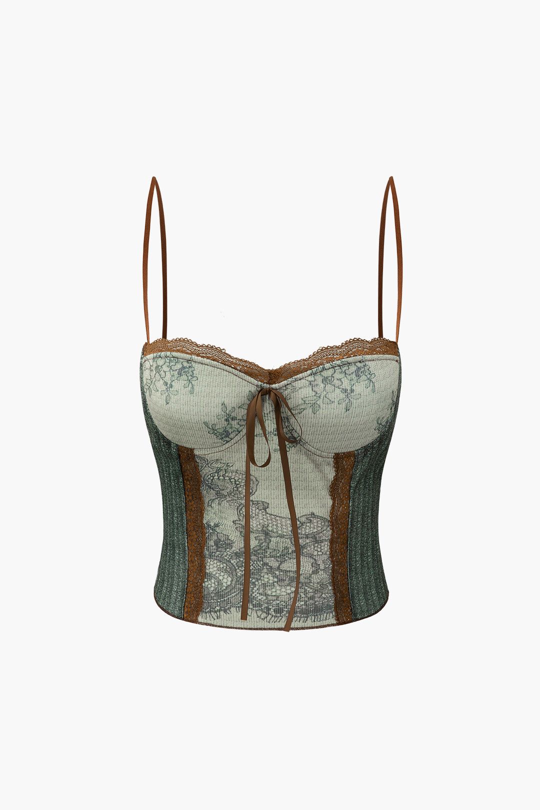 Printed Retro Lace Cami Top sold by Micas