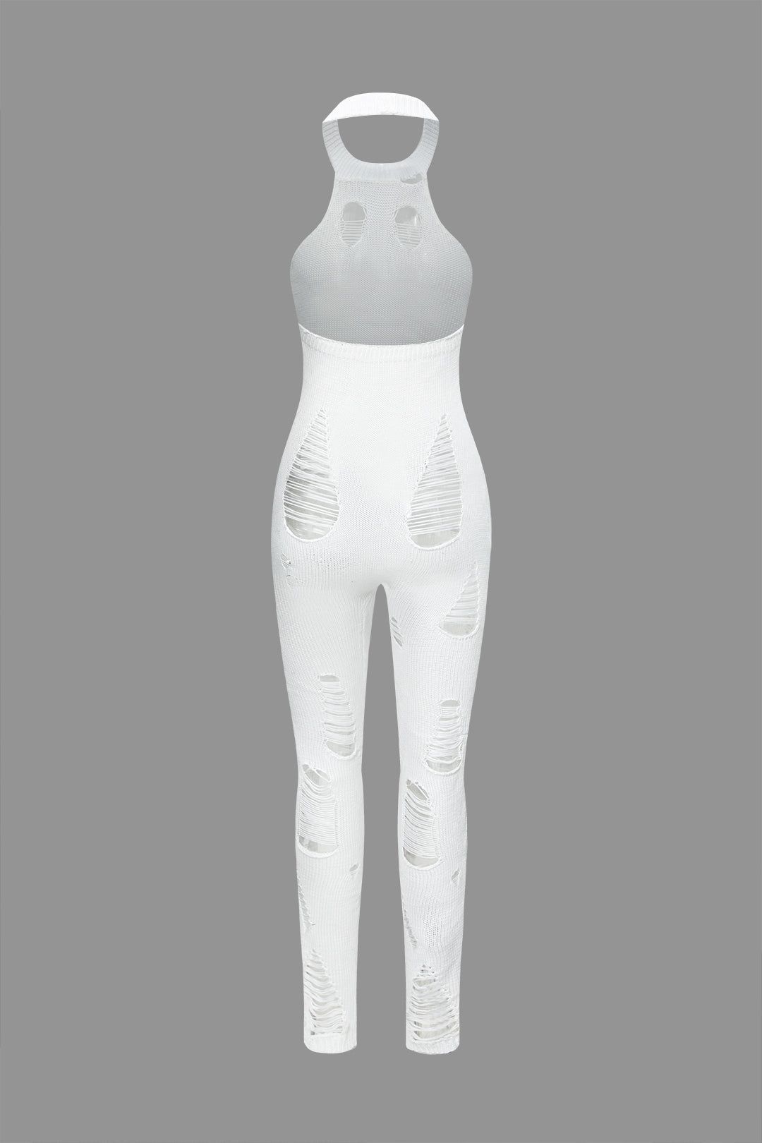 Halter Backless Ripped Knit Jumpsuit sold by Micas product image thumbnail 2