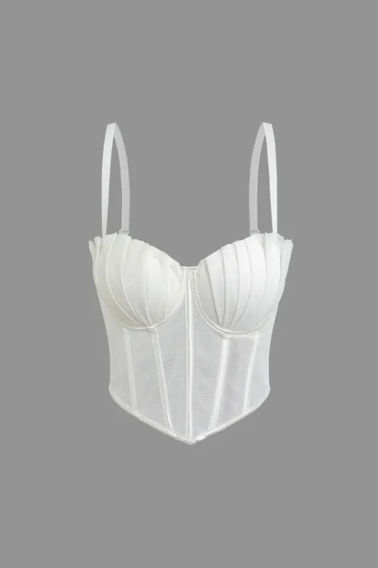 Solid Ruched Hook And Eye Corset Top sold by Micas