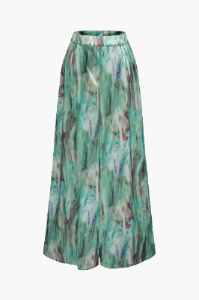 Oil Painting Bow Smocked Tube Top And Wide Leg Pants Set sold by Micas