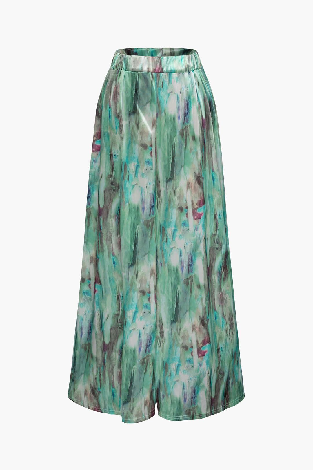 Oil Painting Bow Smocked Tube Top And Wide Leg Pants Set sold by Micas product image thumbnail 3