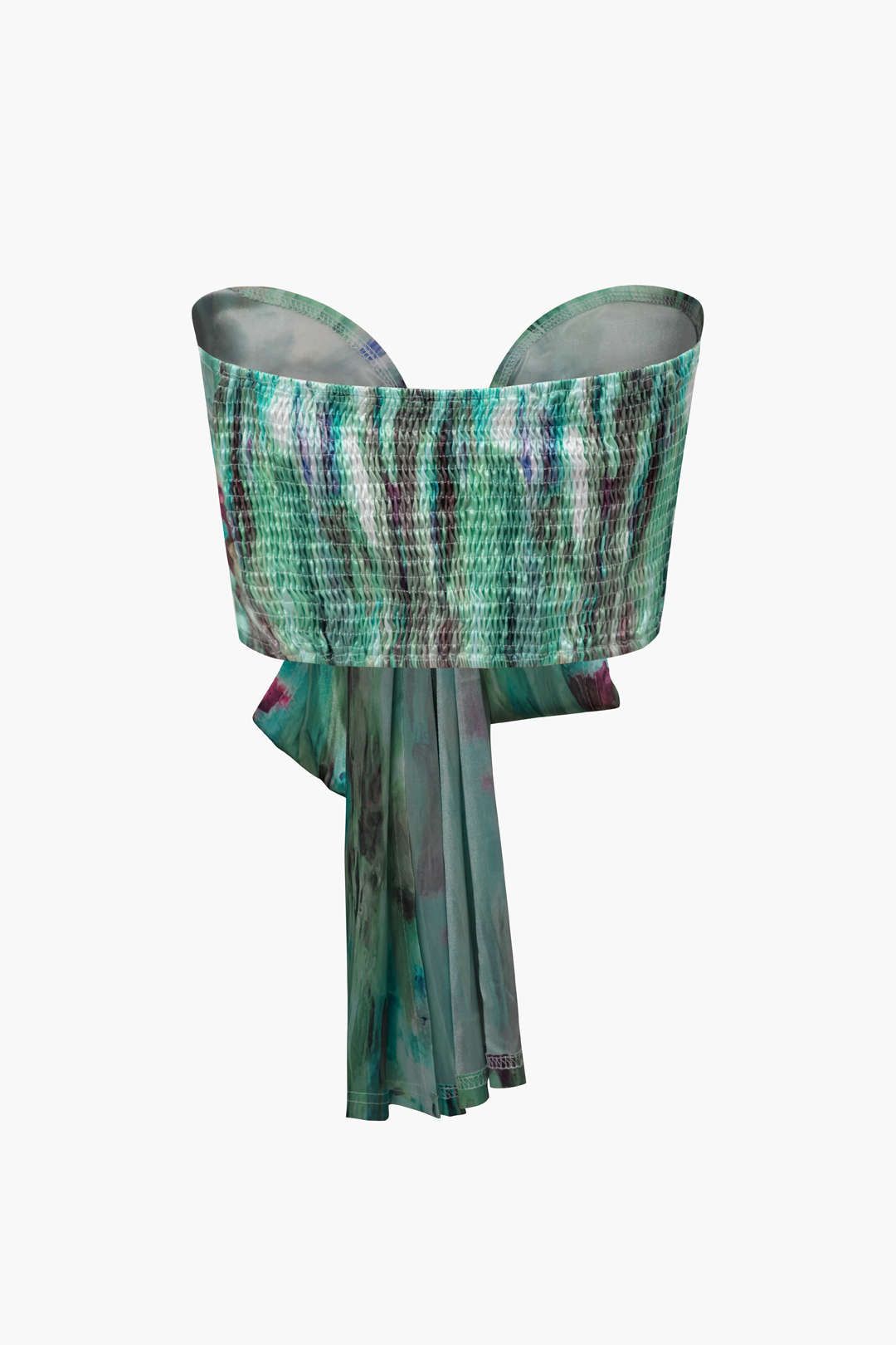 Oil Painting Bow Smocked Tube Top And Wide Leg Pants Set sold by Micas product image thumbnail 4