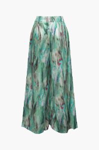 Oil Painting Bow Smocked Tube Top And Wide Leg Pants Set sold by Micas