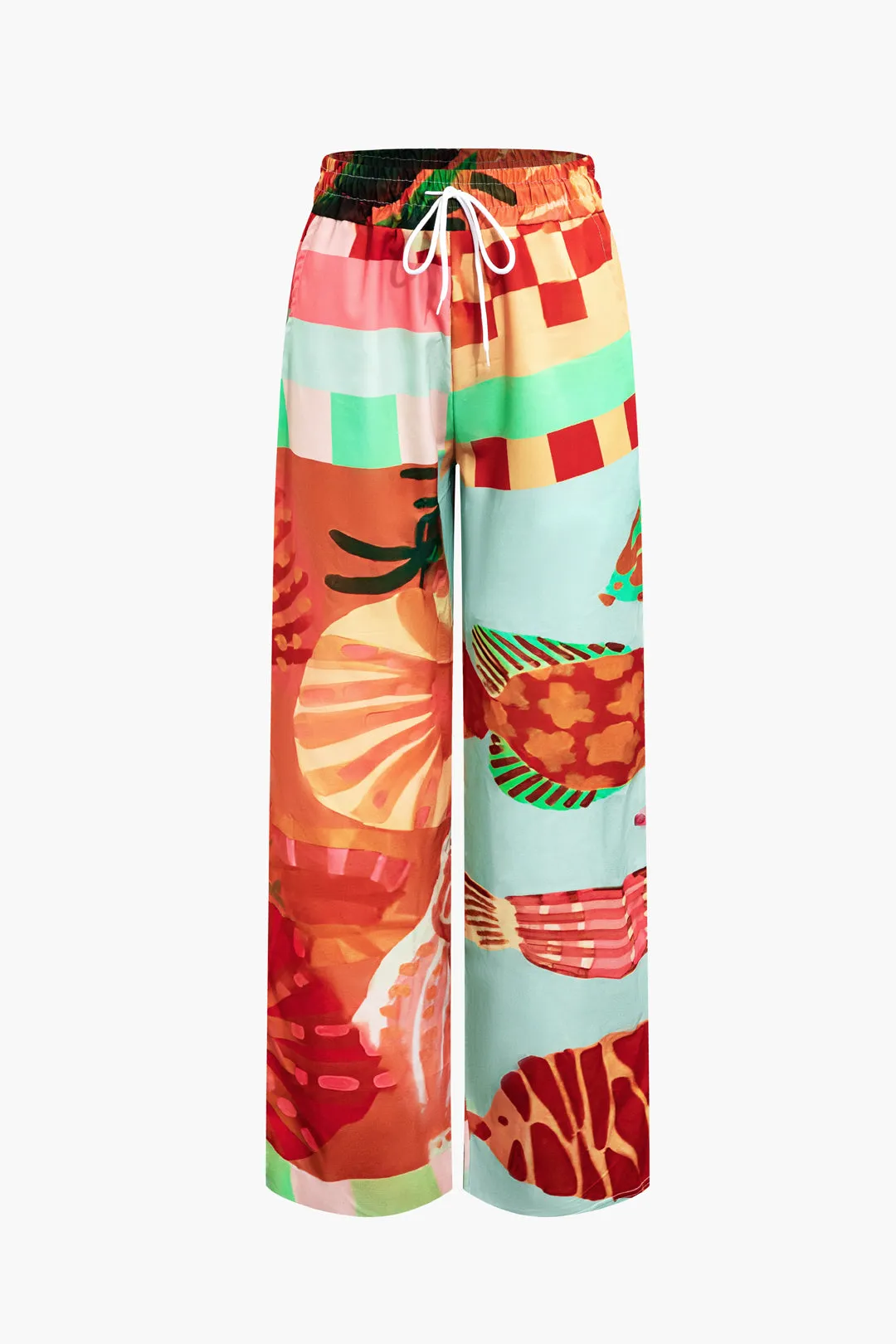 Geometrisk tryk lommeskjorte og bukser med brede ben sold by Micas product image thumbnail 4