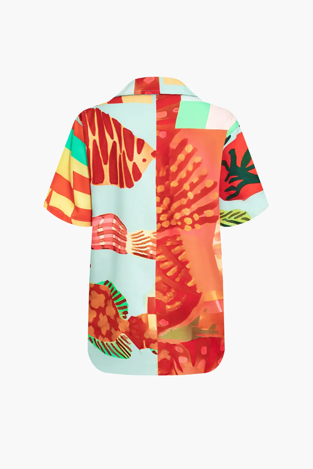 Geometrisk tryk lommeskjorte og bukser med brede ben sold by Micas product image thumbnail 5