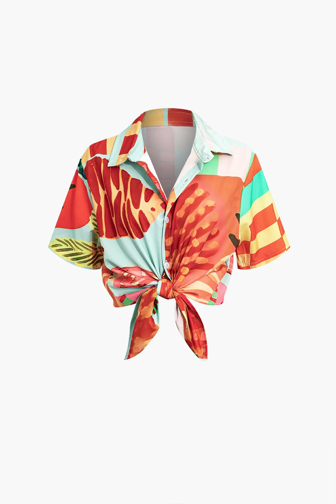 Geometrisk tryk lommeskjorte og bukser med brede ben sold by Micas product image thumbnail 2