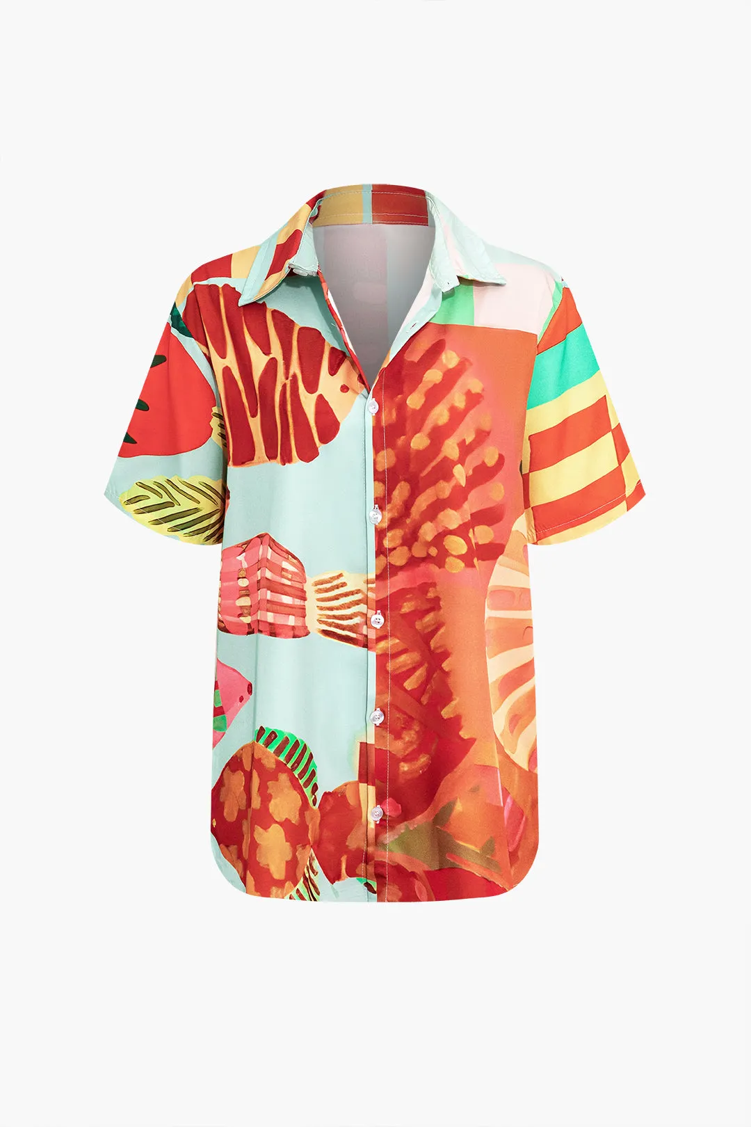 Geometrisk tryk lommeskjorte og bukser med brede ben sold by Micas product image thumbnail 3