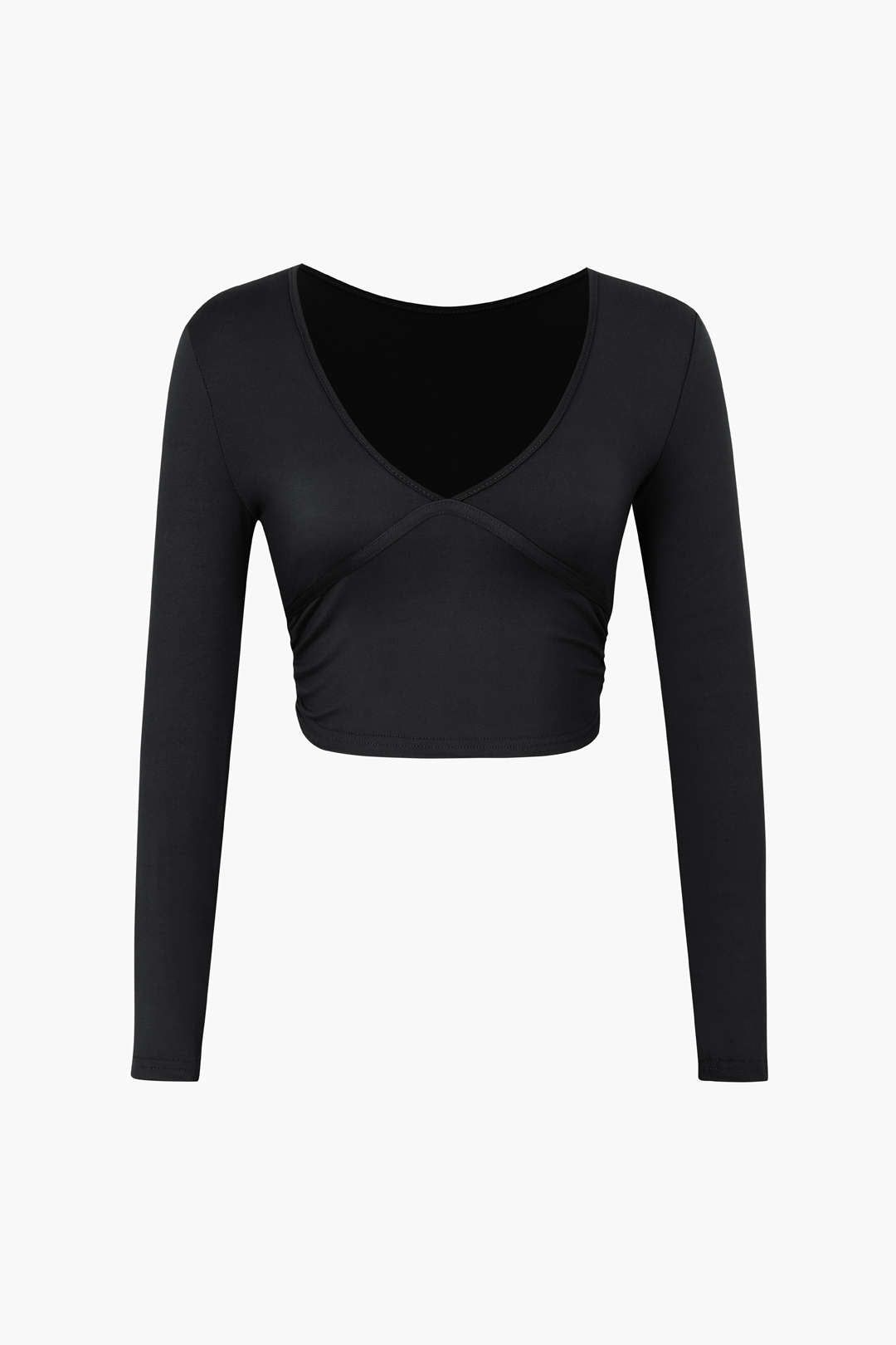 V-neck Long Sleeve Crop Top sold by Micas product image thumbnail 4