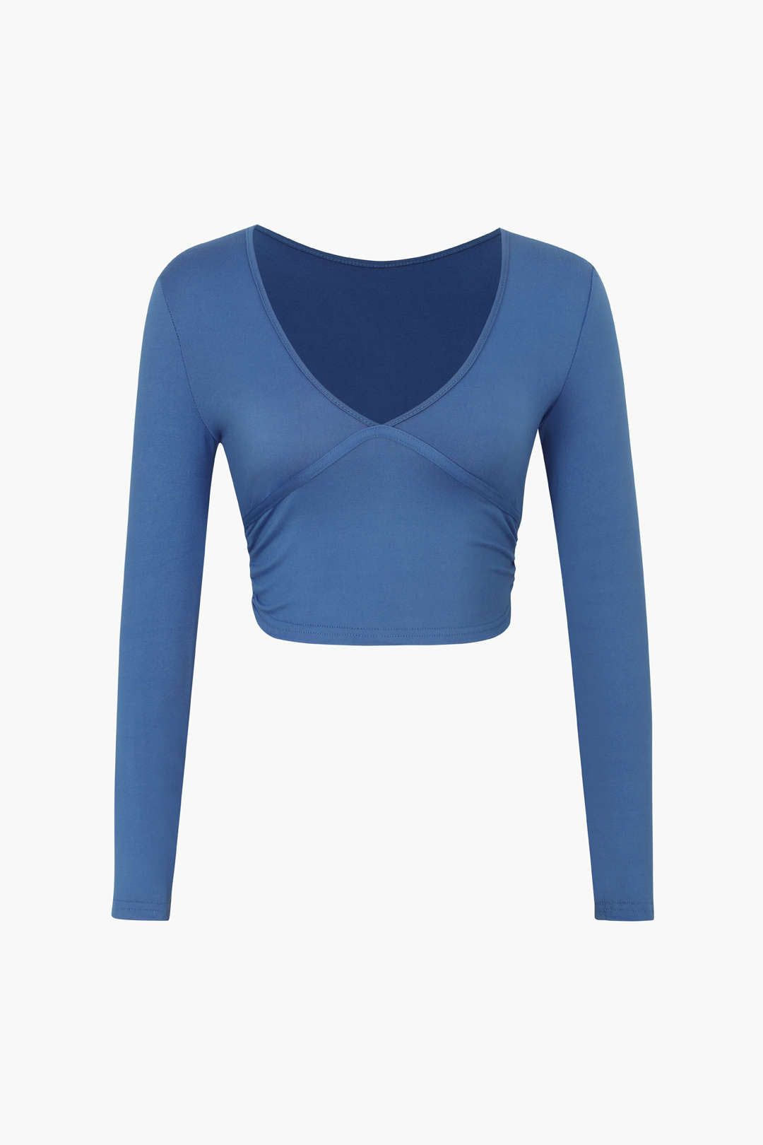 V-neck Long Sleeve Crop Top sold by Micas