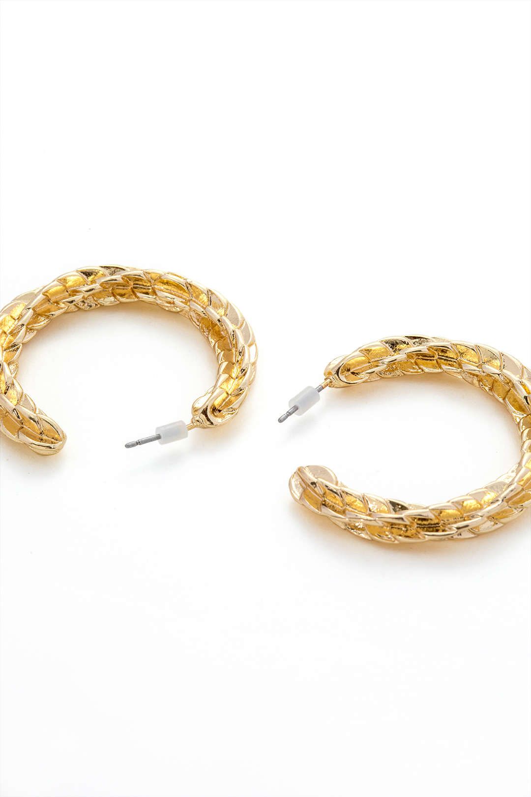 Textured Hoop Earrings sold by Micas product image thumbnail 4