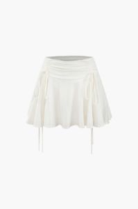 Drawstring Detail Pleated Mini Skirt sold by Micas