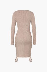 Cable Knit Drawstring Ruched Mini Dress sold by Micas