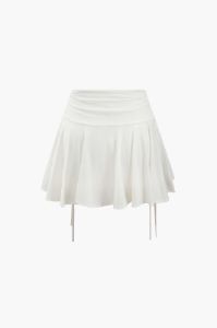 Drawstring Detail Pleated Mini Skirt sold by Micas