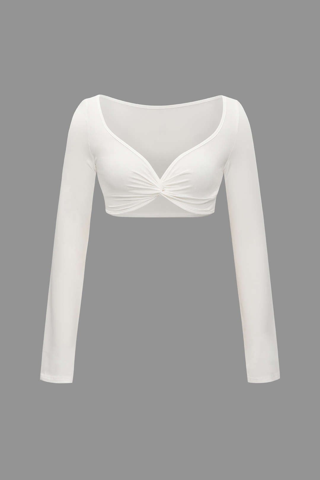 Twisted Long Sleeve Crop Top And Split Skirt Set sold by Micas product image thumbnail 2