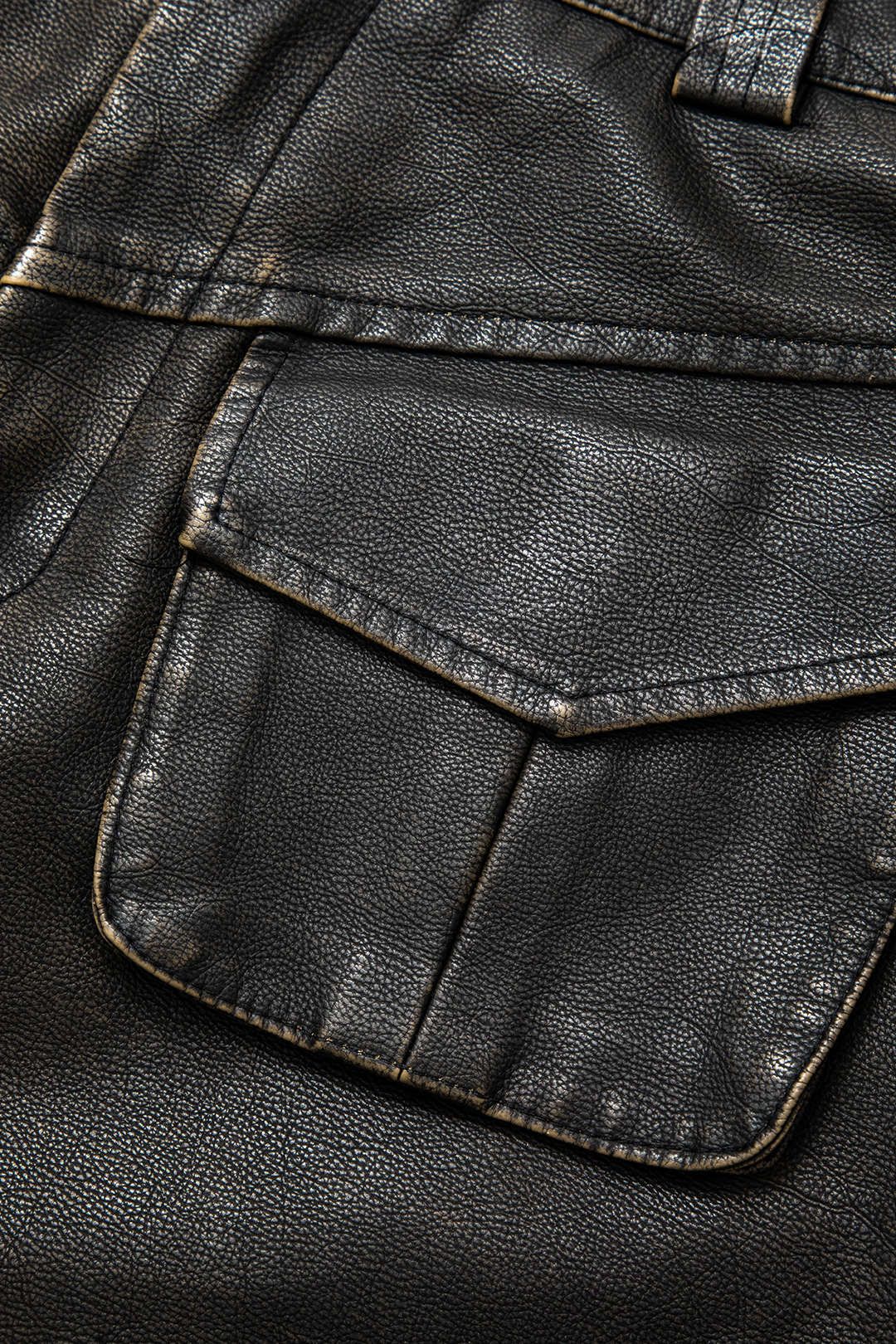 Distressed Faux Leather Flap Pocket Mini Skirt sold by Micas product image thumbnail 5