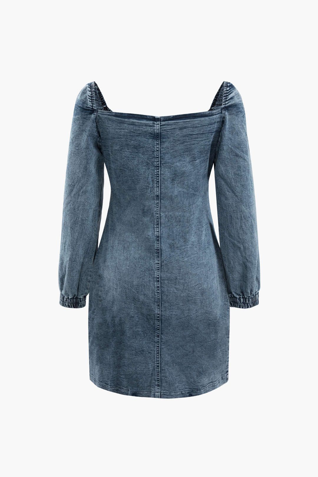 Cut Out Denim Long Sleeve Mini Dress sold by Micas product image thumbnail 3