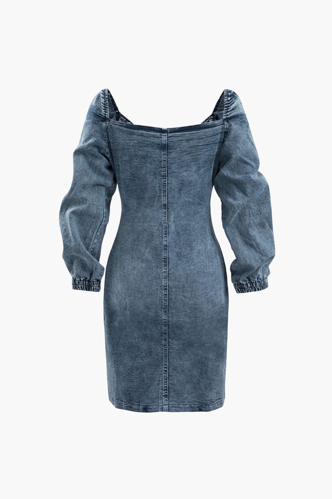 Cut Out Denim Long Sleeve Mini Dress sold by Micas product image thumbnail 4