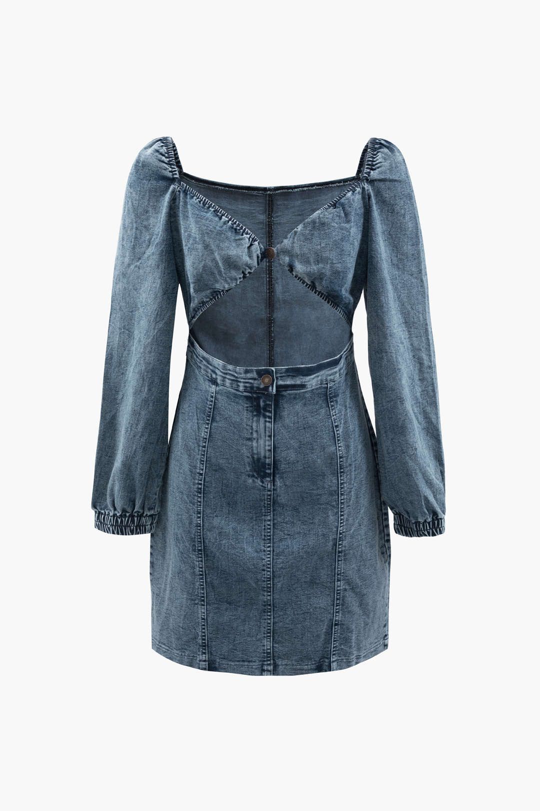 Cut Out Denim Long Sleeve Mini Dress sold by Micas