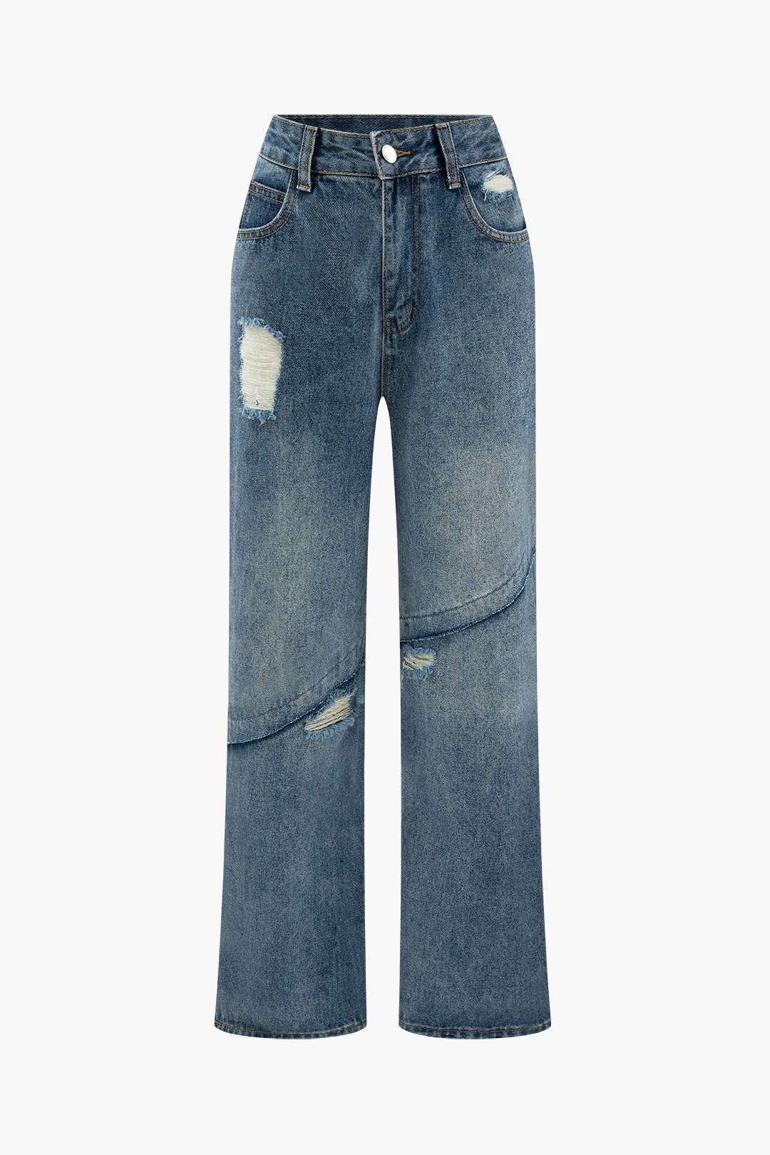 Patchwork Distressed Jeans sold by Micas