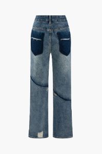 Patchwork Distressed Jeans sold by Micas
