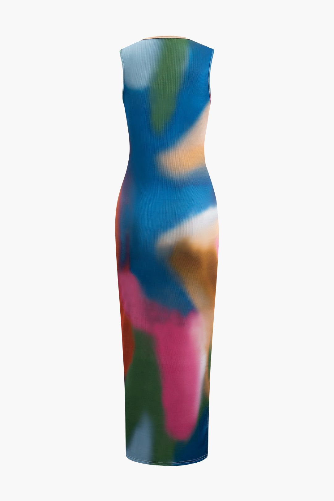 Multicolor Print Slit Sleeveless Midi Dress sold by Micas product image thumbnail 2