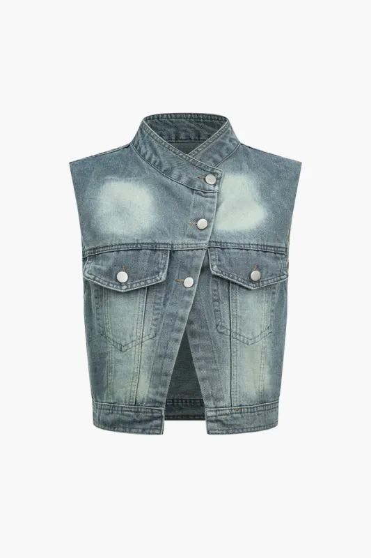 Falmede denim vest made by Micas
