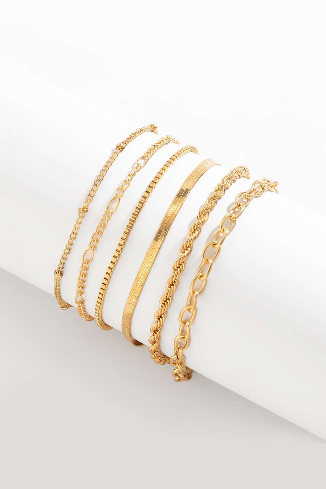 Set of 6 Pc Metal Anklets sold by Micas product image thumbnail 4