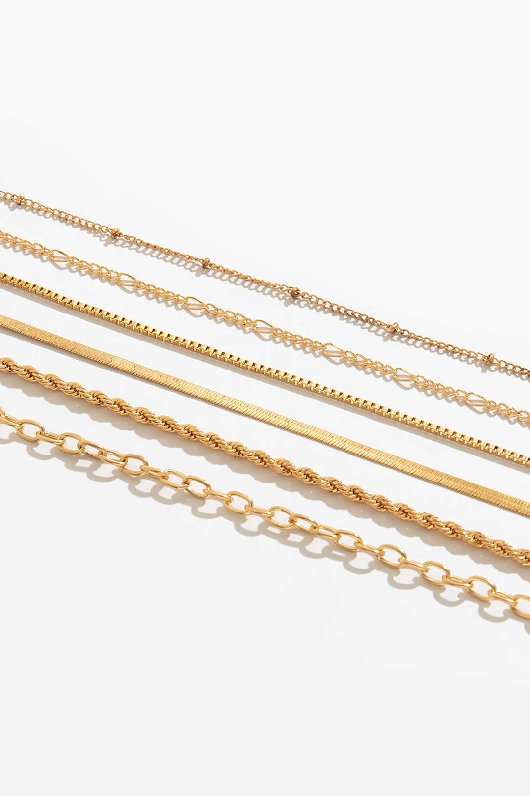 Set of 6 Pc Metal Anklets sold by Micas product image thumbnail 5