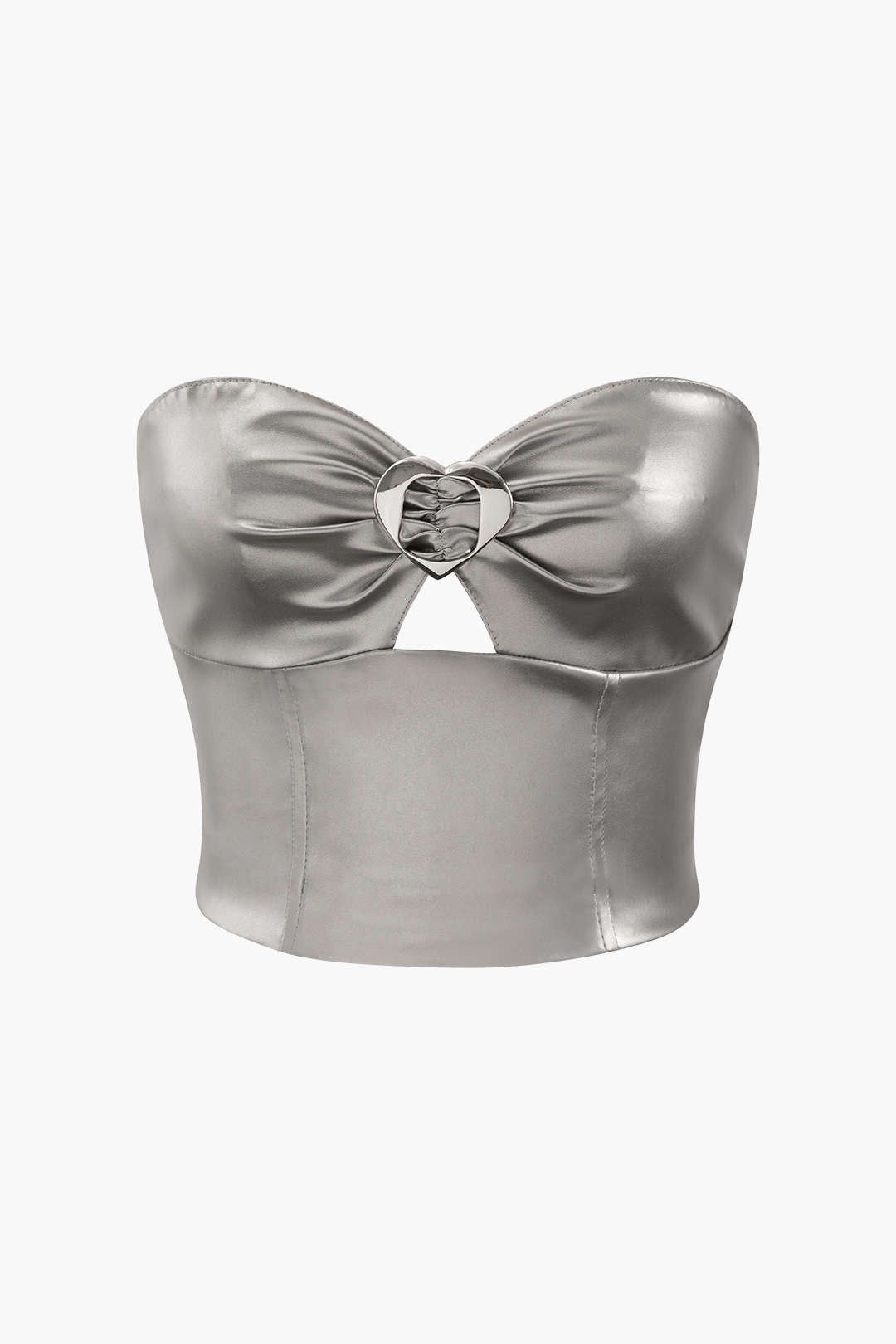 Metallic Heart Buckle Tube Top sold by Micas