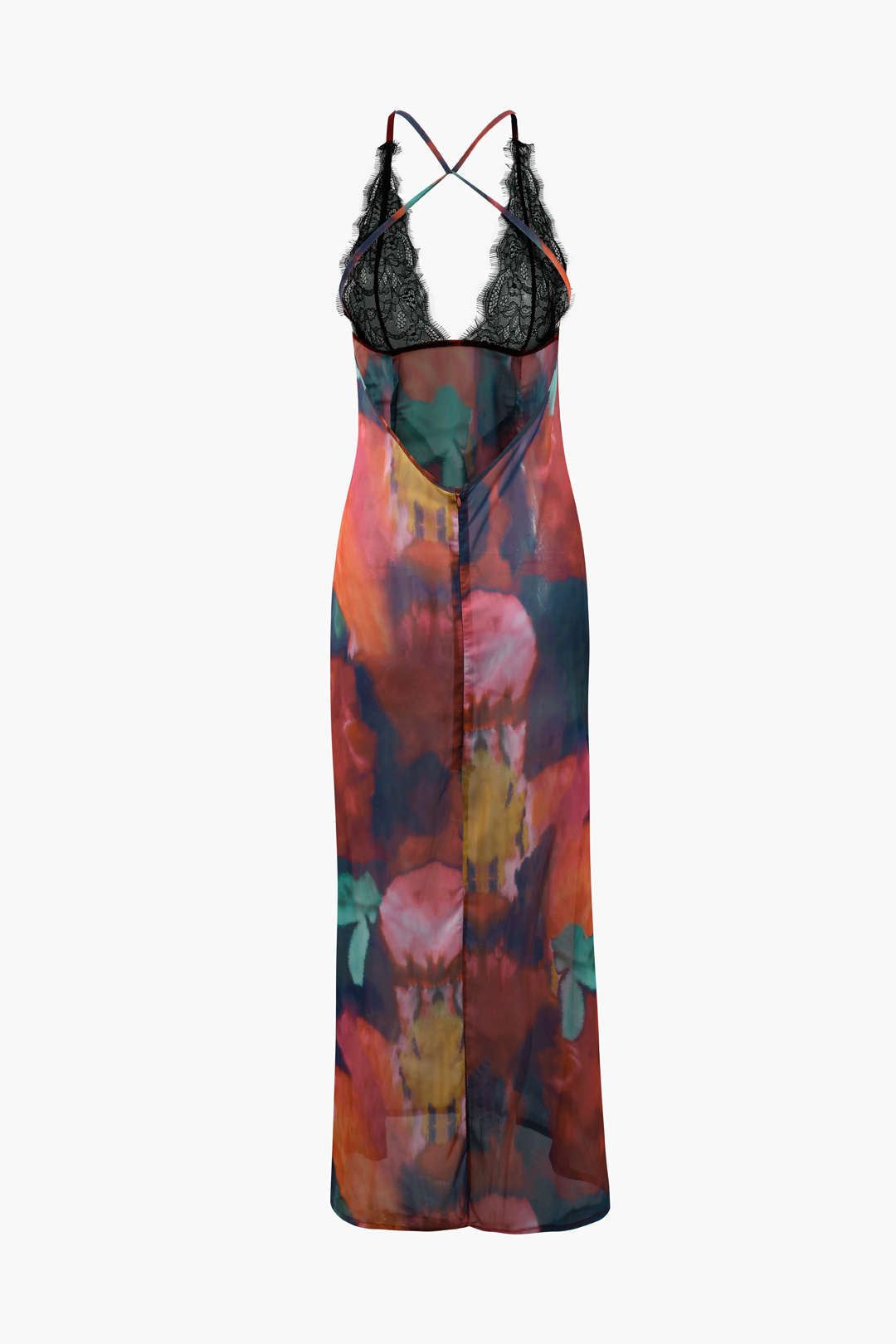 Abstract Print Lace Backless Maxi Dress sold by Micas product image thumbnail 2