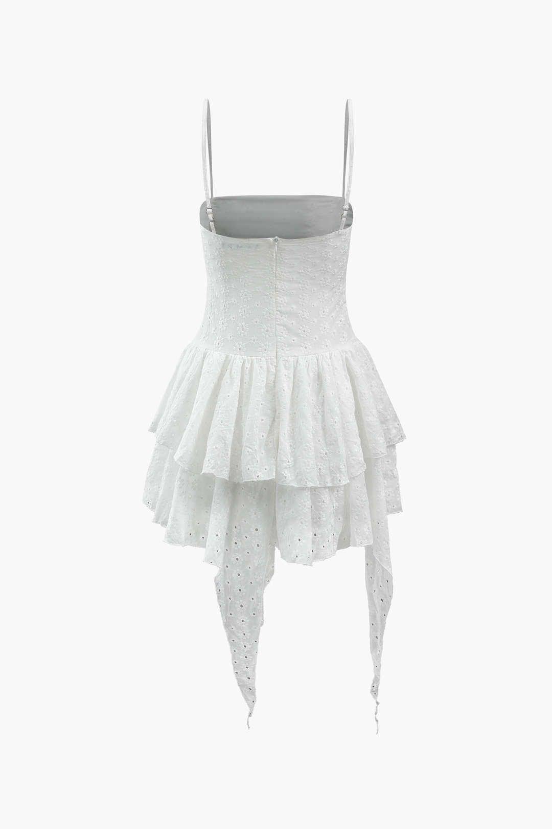 Asymmetric Embroidered Eyelet Mini Dress sold by Micas product image thumbnail 2