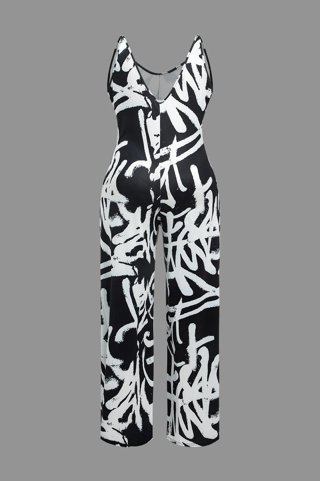 Plus Size Abstract Print Strap Jumpsuit sold by Micas product image thumbnail 2