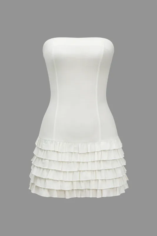 Layer flæse stropløs mini kjole sold by Micas