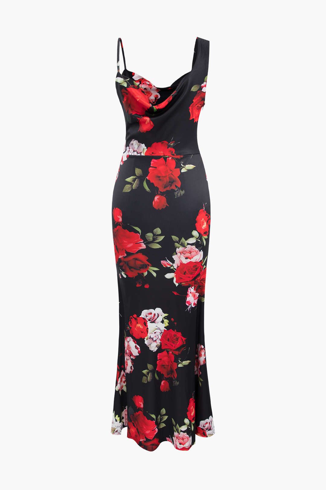 Floral Print Asymmetric Cowl Neck Maxi Dress sold by Micas product image thumbnail 2