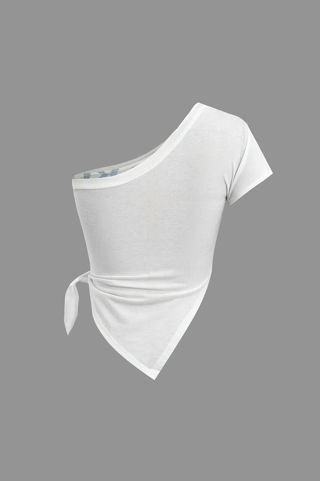 Guitar Print One Shoulder Knot Side Tank Top sold by Micas product image thumbnail 2