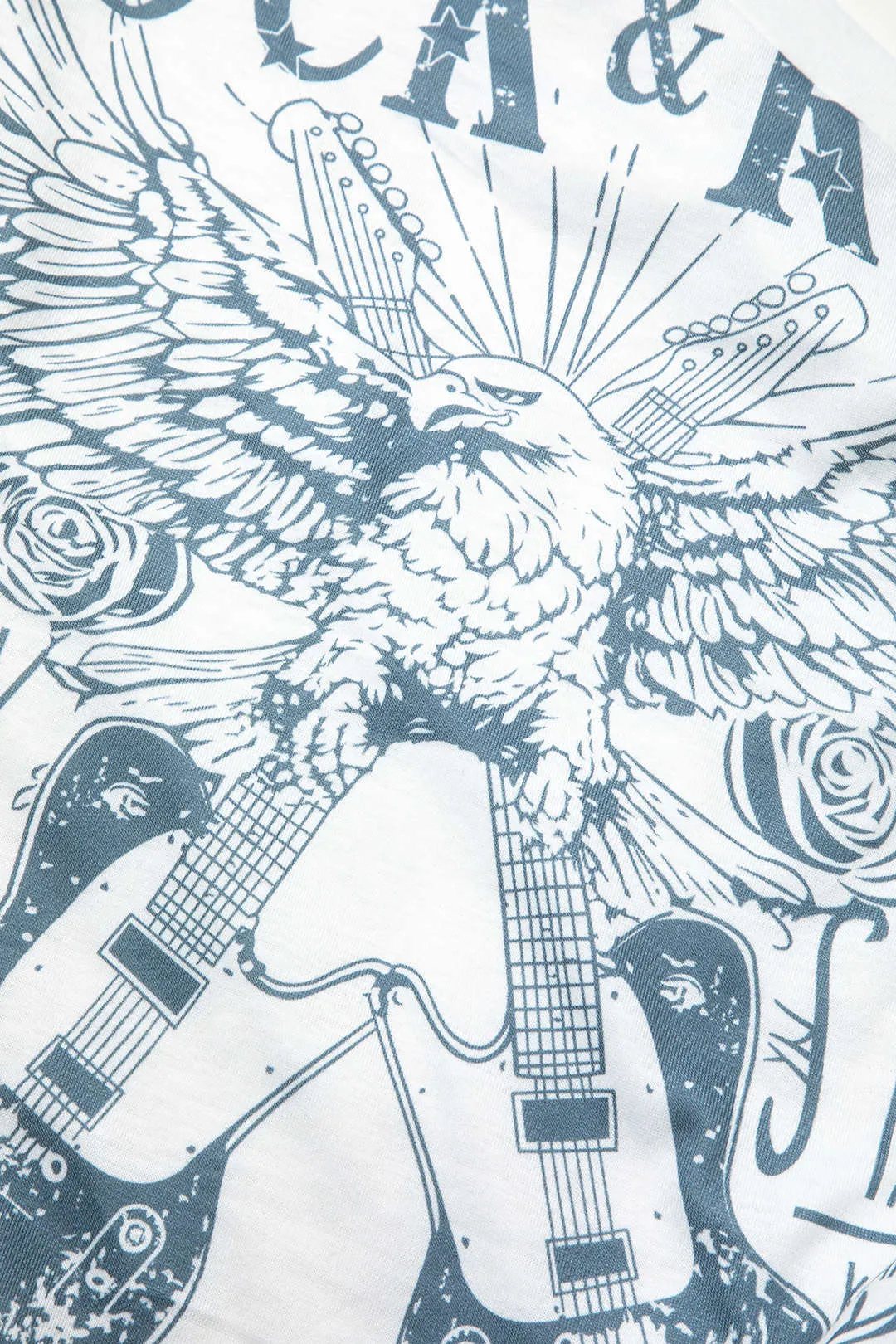 Guitar Print One Shoulder Knot Side Tank Top sold by Micas product image thumbnail 3